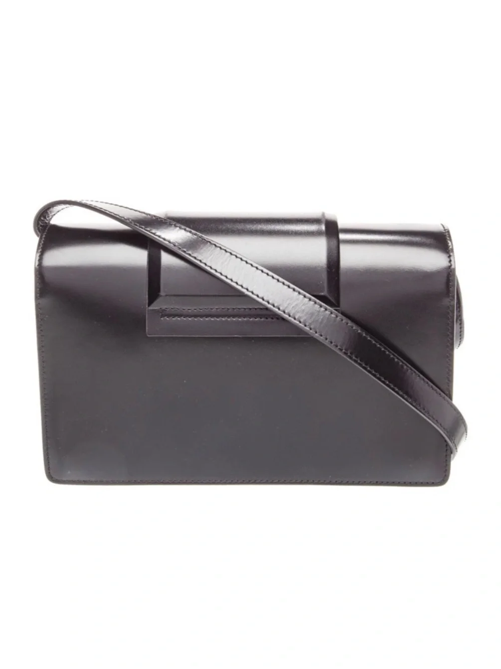 Givenchy Black Leather Shoulder Bag with Silver Chain Detail